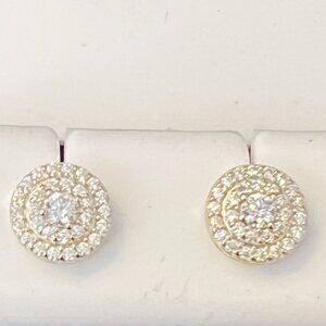 .42ct Moissanite Diamond Screwback Earrings Gold Over 925 Sterling Silver New